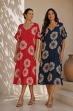 VESTIDO ESTAMPADO 10220 (ROJO, AZUL, LADRILLO, CAFE)