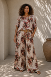 PANTALON ESTAMPADO 50337 (CAFE, CELESTE)