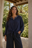 BLUSA BORDADO CON NUDO 309671 (GRIS, CAFE,CORINTA, MARRON)