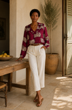 BLUSA ESTAMPADA  5217 (OLIVO, NEGRO, CAFE, CORINTO)
