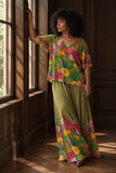 CONJUNTO ESTAMPADO  140005 (ANARANJADO, OLIVO)