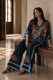 BLUSA RASO ESTAMPADO 888018 (OLIVO, AZUL, LADRILLO)