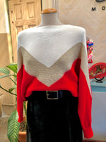 Sweater en V rojo 8316