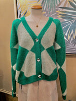 Blusa verde con blanco 20229