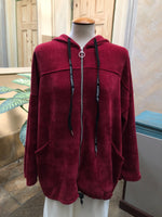 Sweater largo color VIno con cinta negra 2839