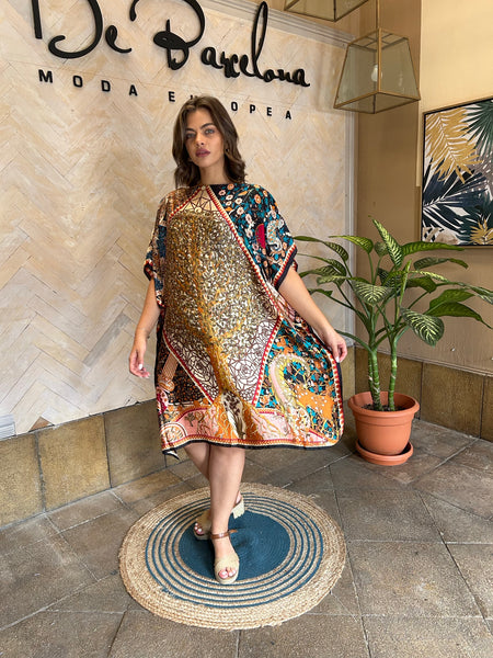 Vestido ZF281 estampado arbol