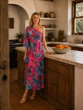 VESTIDO ESTAMPADO 24107996 (ANARANJADO, FUCSIA)
