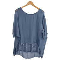 Blusa seda 5197 celeste