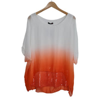 Blusa seda 51977 naranja