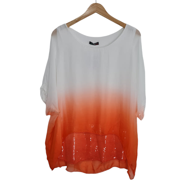 Blusa seda 51977 naranja