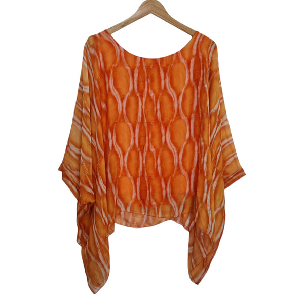 Blusa seda 51159 naranja