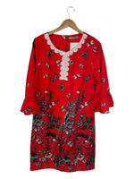 Vestido corto Rojo estampado