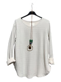BLUSA BRILLOS CON COLLAR 875001  (BEIGE, CAFE, OLIVO, NEGRO, CORINTO)