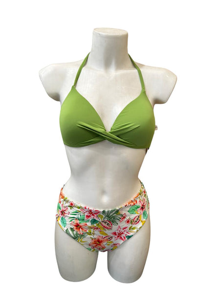 BIKINI L10498 (VERDE,NEGRO, ANARANJADO)