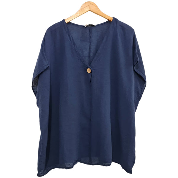 BLUSA AZUL CON BOTON 90287