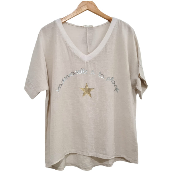 CAMISETA BEIGE 90311