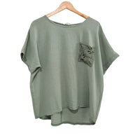 CAMISETA BOLSO TEJIDO VERDE OLIVO 90505