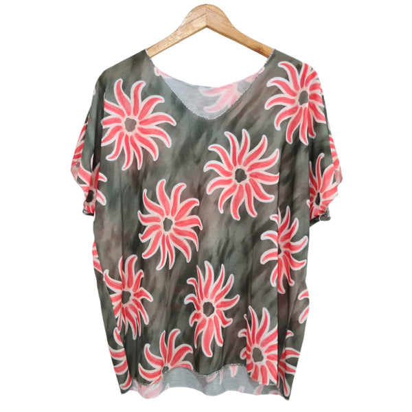 BLUSA ESTAMPADA VERDE 90241