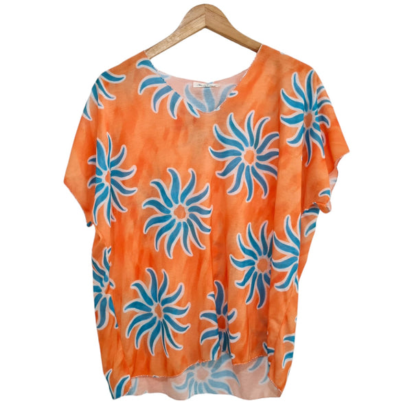 BLUSA ESTAMPADA ANARANAJADA   90241