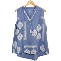 BLUSA  ESTAMAPADA SIN MANGA 8228