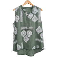 BLUSA  ESTAMAPADA SIN MANGA 8228
