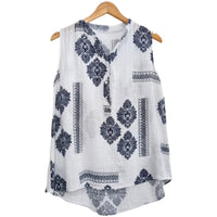 BLUSA  ESTAMAPADA SIN MANGA 8228