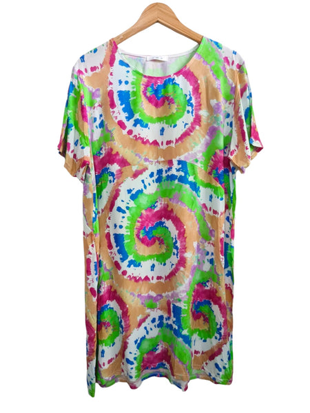 VESTIDO BEIGE ESTAMPADO 230662