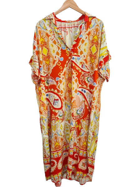 VESTIDO ESTAMPADO ANARANJADO 230579