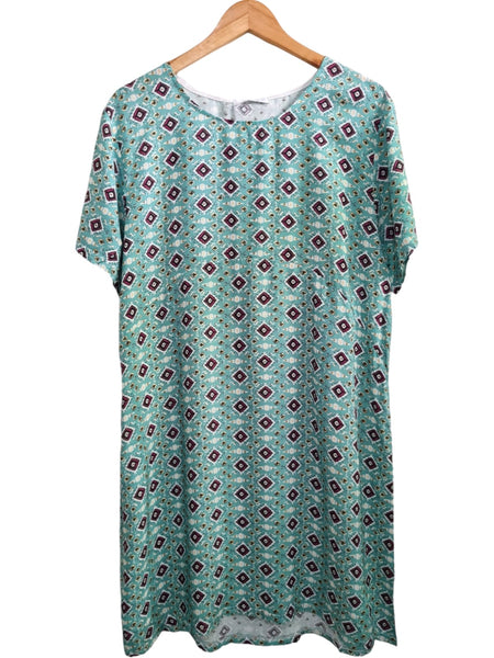 VESTIDO ESTAMPADO TURQUESA 230666