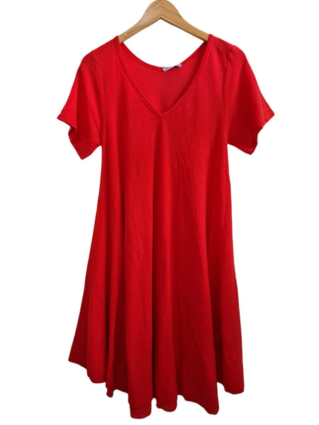 VESTIDO LISO ROJO 951