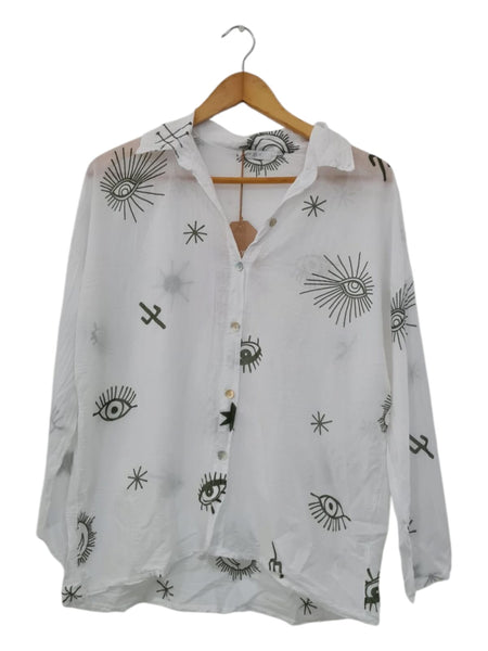 CAMISA ESTAMPADA MANGA LARGA VERDE  907171 (Copia)
