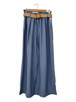 PANTALON CELESTE  CON CINTURON  5739