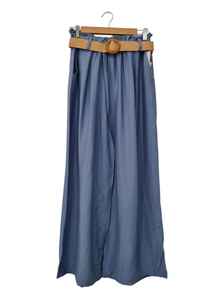PANTALON CELESTE  CON CINTURON  5739
