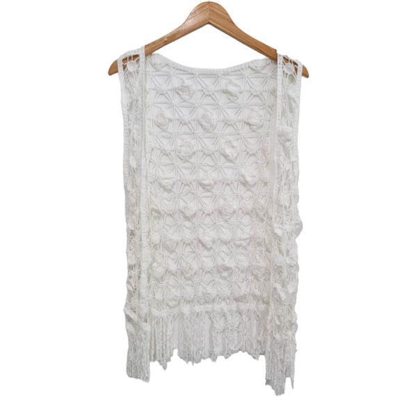 CHAQUETA CORTA BLANCA TEJIDA 23055