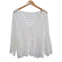 CHAQUETA BLANCA  TEJIDA MANGA LARGA 3611