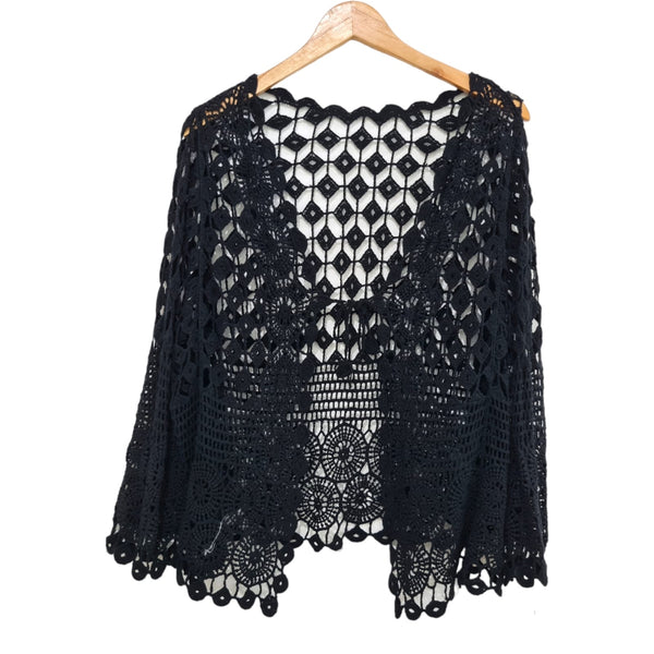 CHAQUETA NEGRA  TEJIDA MANGA LARGA 3611