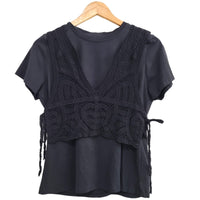 BLUSA NEGRA TOP TEJIDO 8016