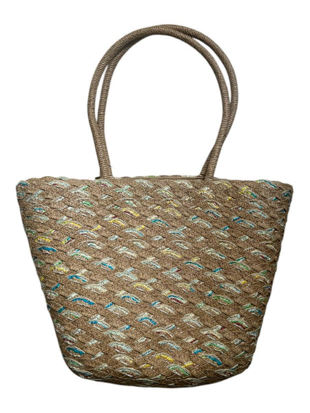 BOLSO BEIGE CON TURQUESA 5169