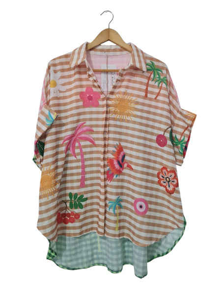 BLUSA CAMISERA ESTAMPADA 51717