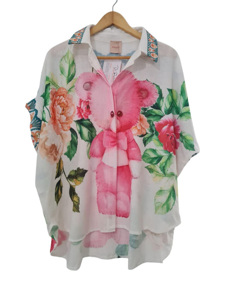 BLUSA CAMISERA ESTAMPADA 165762