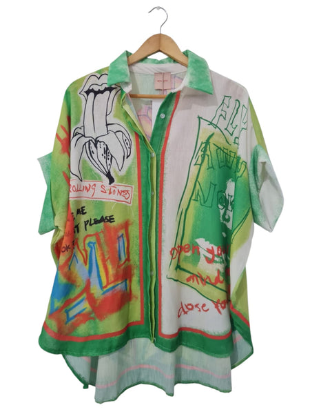 BLUSA CAMISERA ESTAMPADA 51717