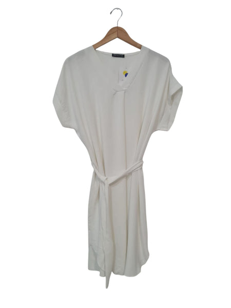 VESTIDO BLANCO  CON CINTA 5077
