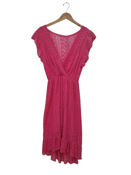 VESTIDO CALADO FUCSIA  21820