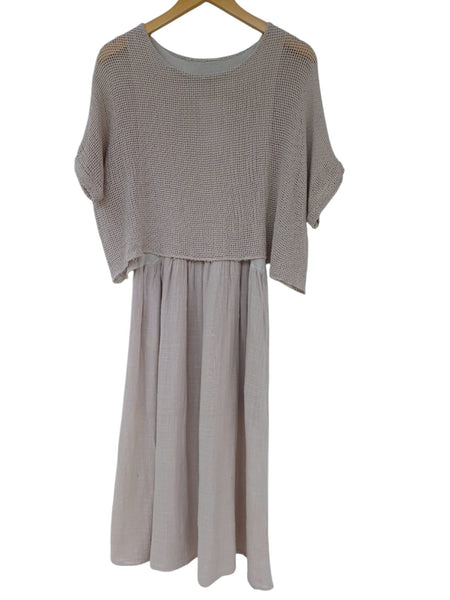 VESTIDO LARGO BEIGE 94525