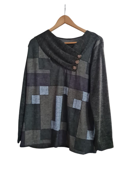 BLUSA OLIVO BOTONES 60329