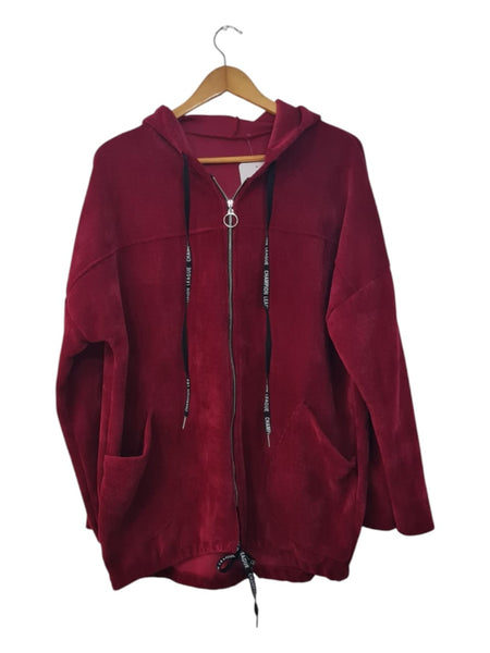 Sweater largo color VIno con cinta negra 2839