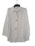 BLUSA CAMISERA BROCHES 90542 (CAFE, BLANCO, CORINTO, BEIGE)