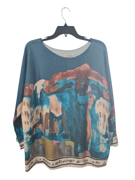 JERSEY PAISAJE  13937 (BEIGE, NEGRO, AZUL, CAFE, BEIGE, TURQUESA) 13937