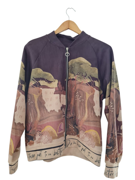 CHAQUETA PAISAJE CON ZIPPER 24339 (CAFE, MARRON)