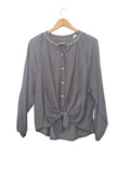BLUSA BORDADO CON NUDO 30967 (OLIVO. MOSTAZA, AZUL, GRIS, CORINTA)